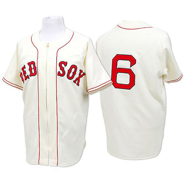 Men's 1946 Boston Red Sox Johnny Pesky Mitchell & Ness Cream Authentic  Throwback Jersey