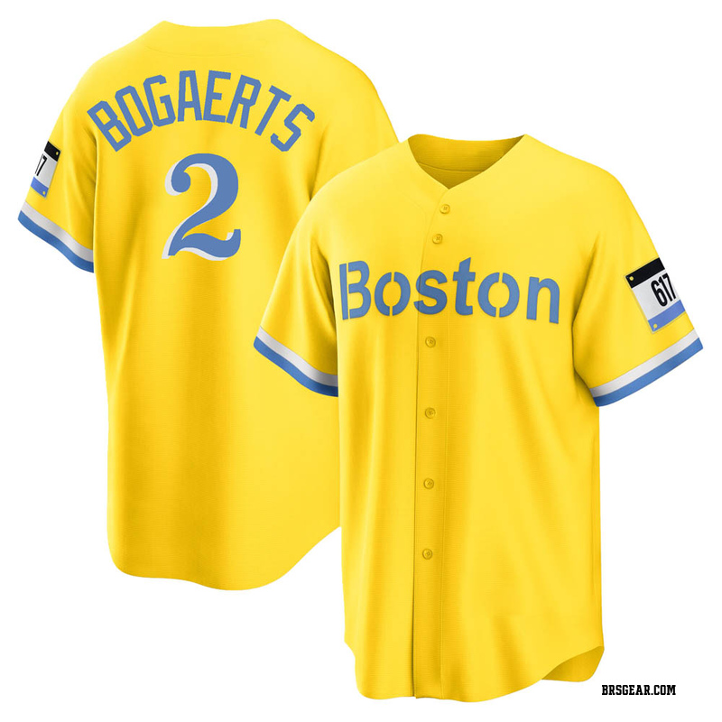 boston red sox blue yellow jersey